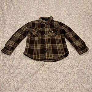 Eddie Bauer Boys Cozy Button Up Sherpa Lined Fleece Jacket Size 4/5